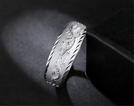 メンズ　シルバー999リング　限定品　おしゃれ　九龍リング Amazon | [ティンティンローズ] 出世の守り神 龍 メンズ リング